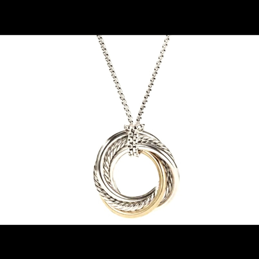 David Yurman Crossover Necklace W/ 14K Yellow Gold
